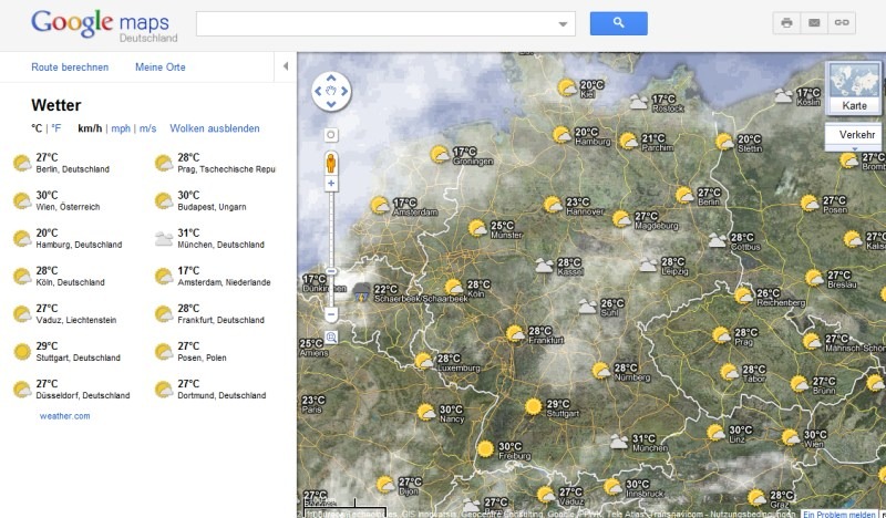 Google Maps Wetter 