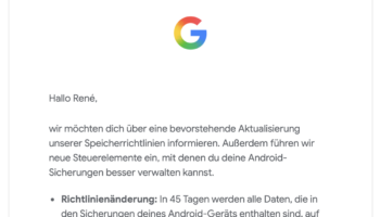 Google Android Speicherlimit
