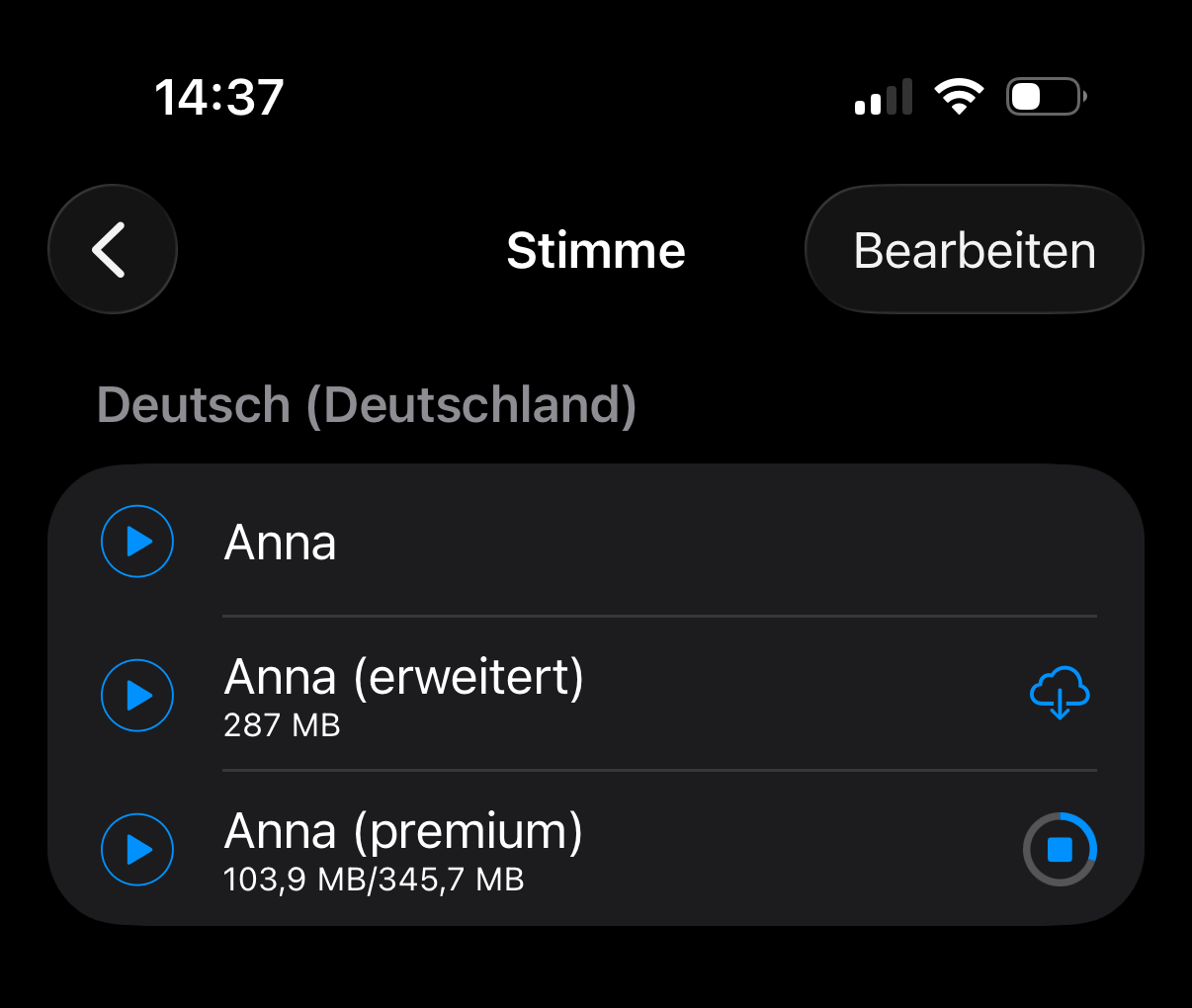 Apple Premium Stimme